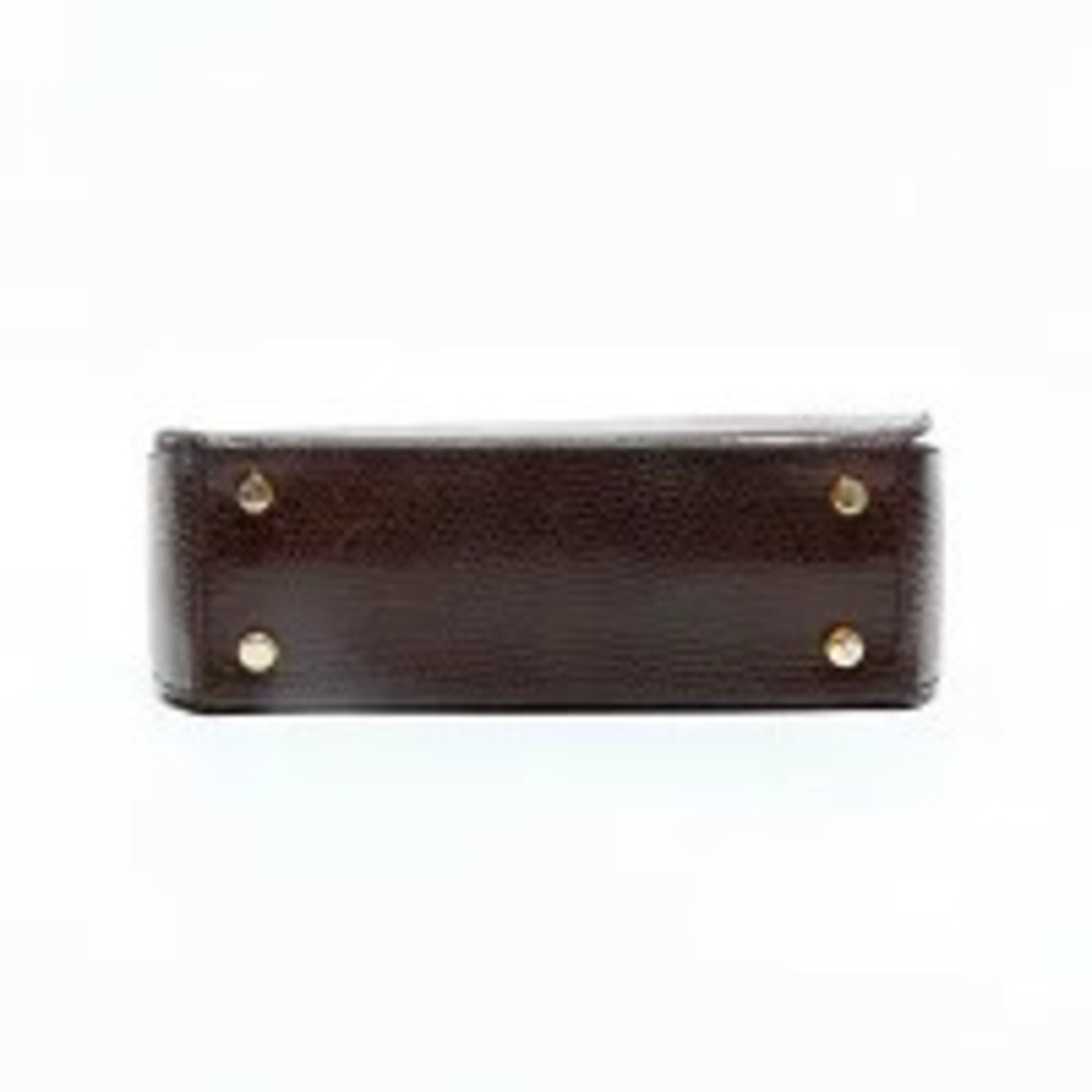 Salvatore Ferragamo Embossed Leather Gancini Handbag Brown - Picture 8 of 13